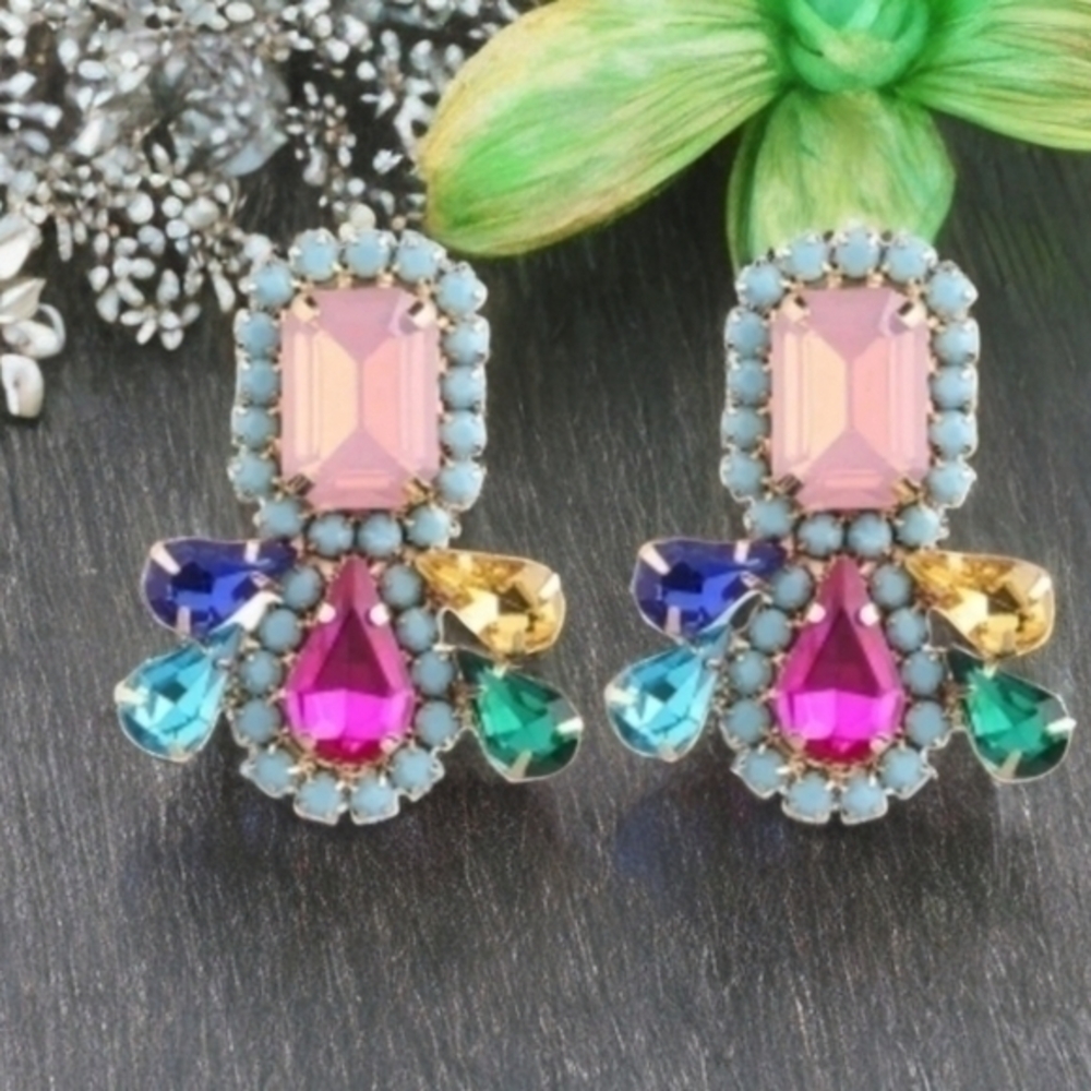 BOSTON PROPER MULTICOLOR COCKTAIL EARRINGS 2